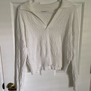White V-Neck Sweater